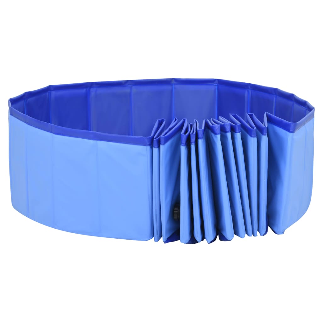 Piscina para cães dobrável 200x30 cm PVC azul