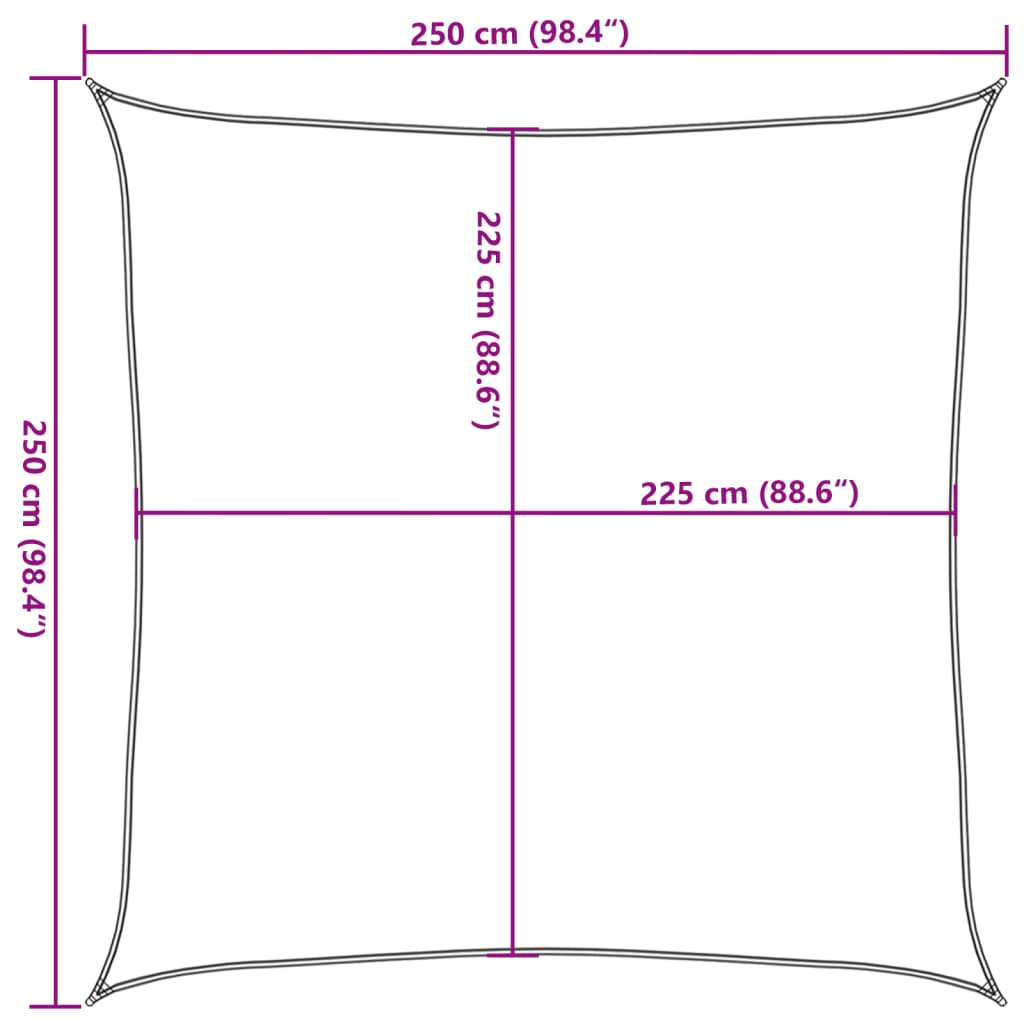 Para-sol estilo vela 160 g/m² 2,5x2,5 m PEAD bege