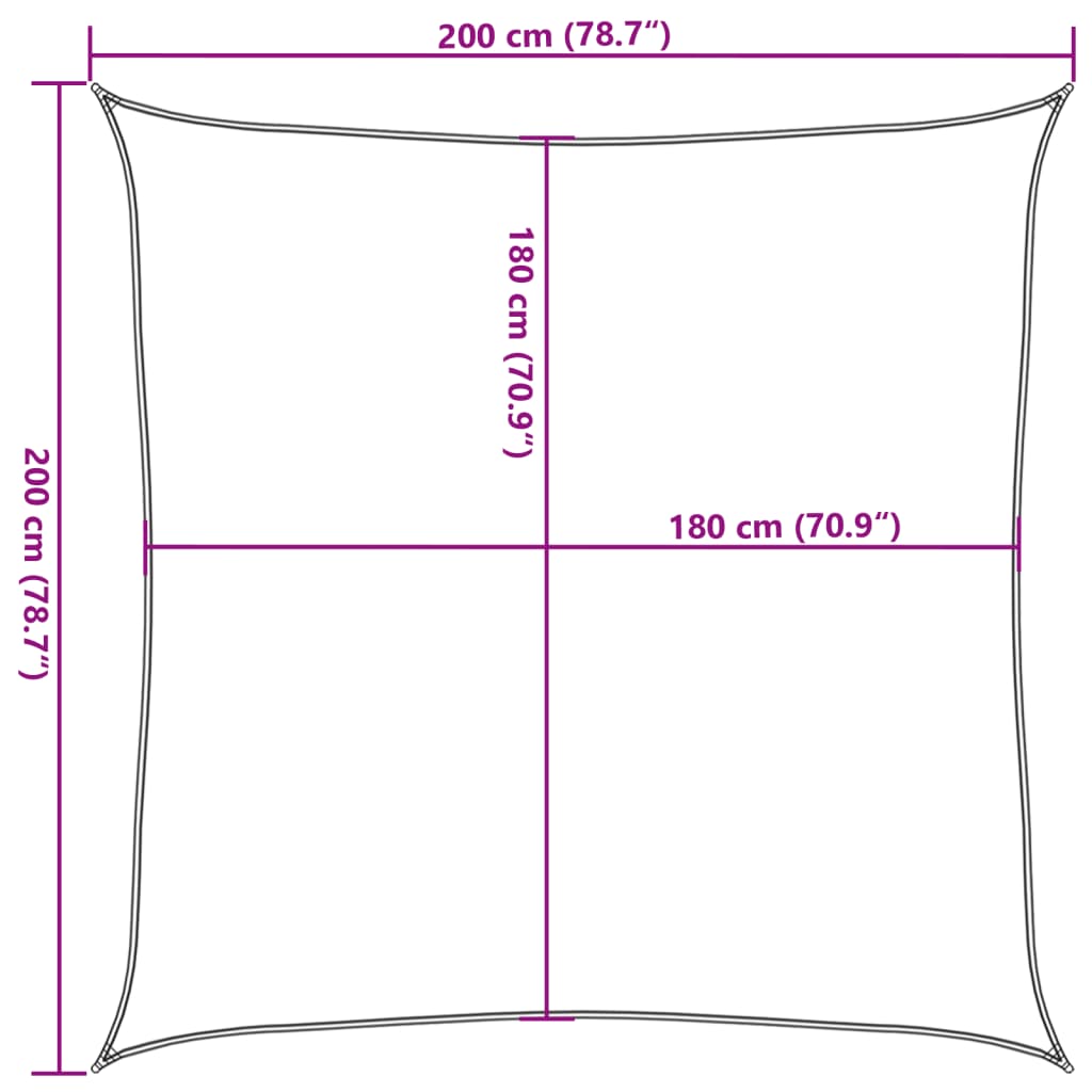 Para-sol estilo vela 160 g/m² 2x2 m PEAD terracota