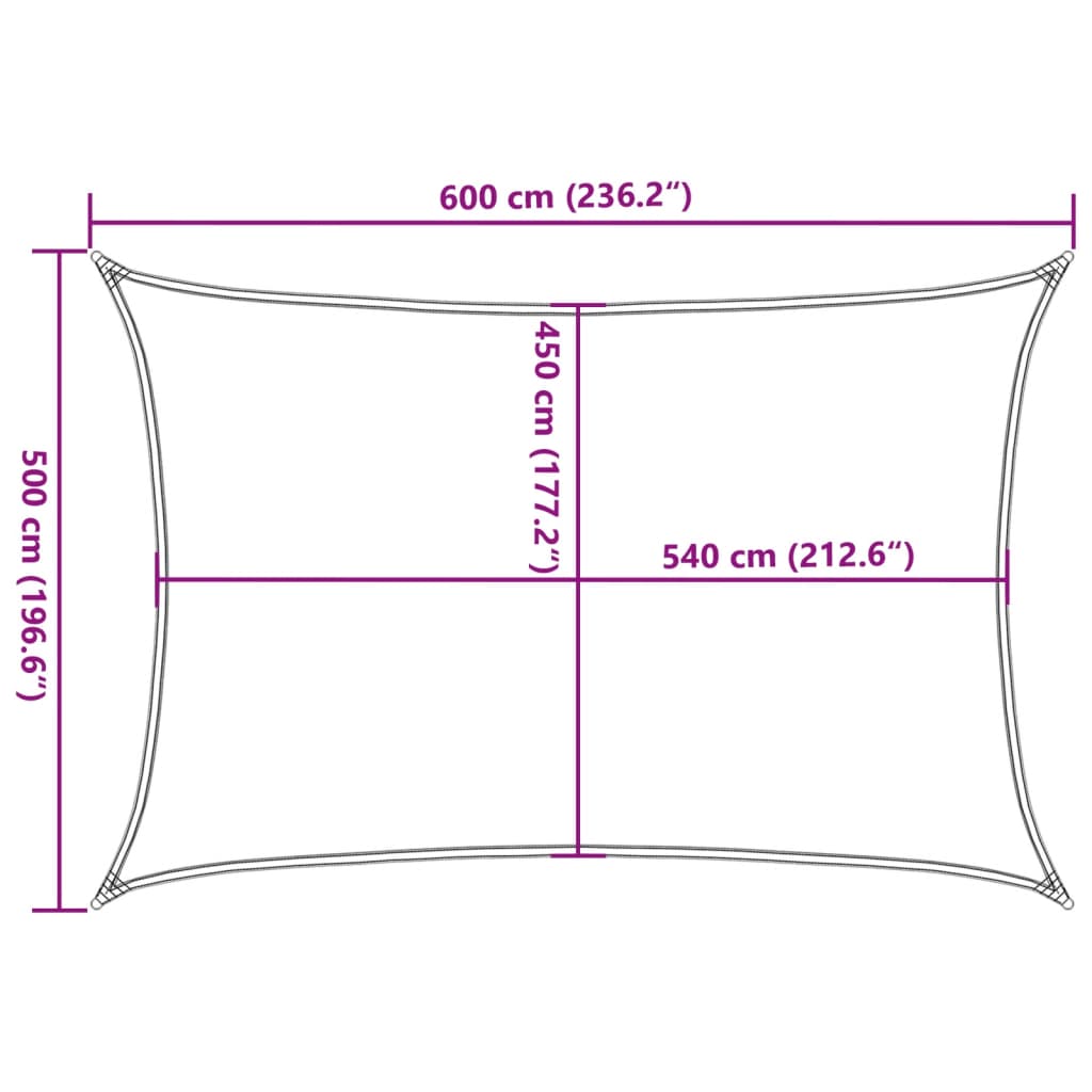 Para-sol estilo vela 160 g/m² 5x6 m PEAD preto