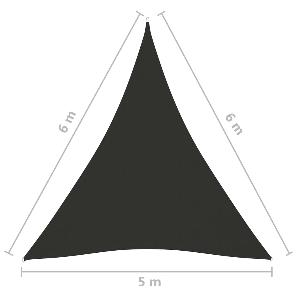 Para-sol estilo vela tecido oxford triangular 5x6x6 m antracite