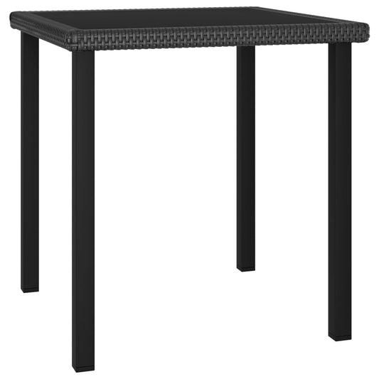 Mesa de jantar jardim 70x70x73 cm vime PE preto