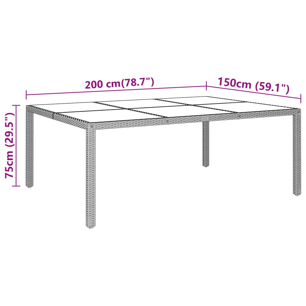 11 pcs conjunto de jantar para jardim vime PE cinzento