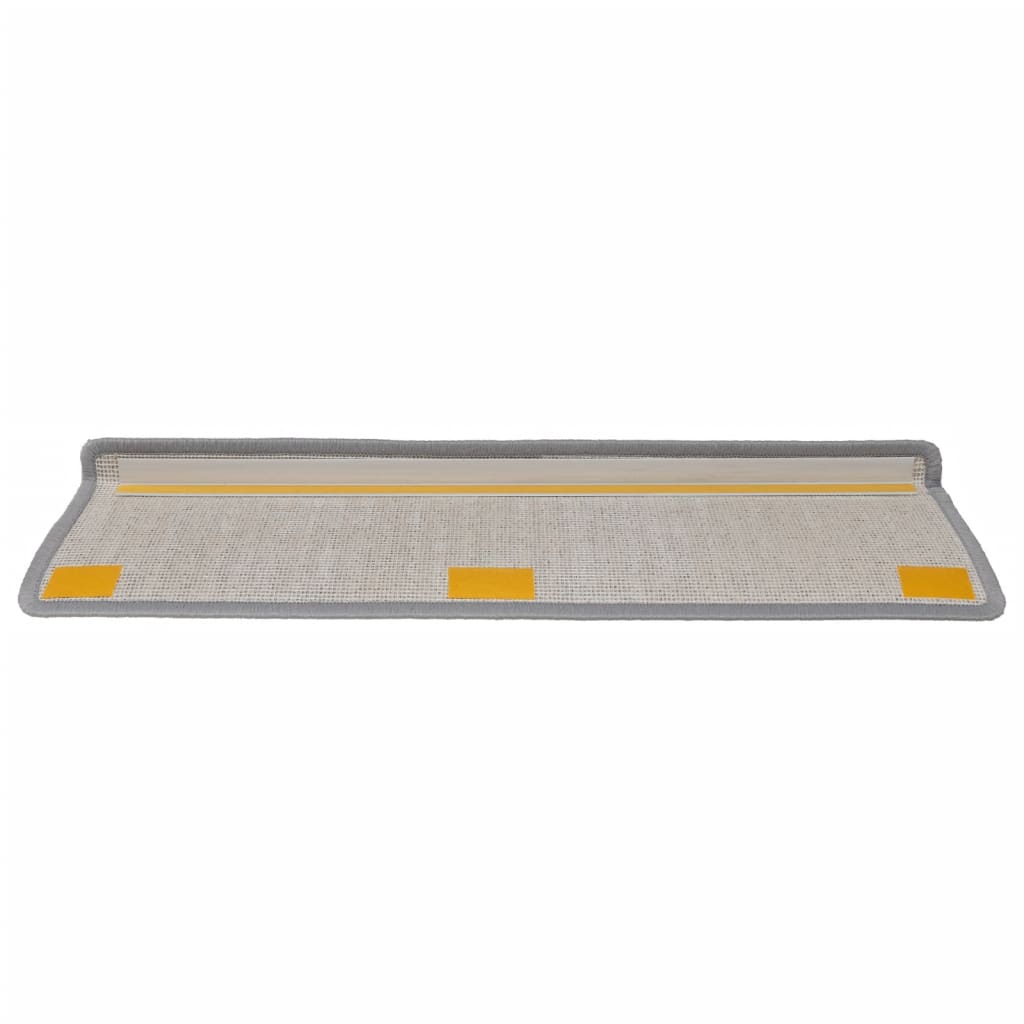 Tapete/carpete para degraus 15 pcs 65x21x4 cm branco e cinzento