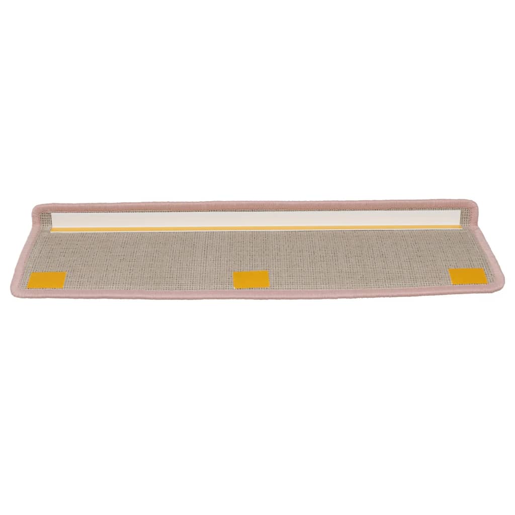 Tapete/carpete p/ degraus 15 pcs 65x21x4cm branco e cor-de-rosa