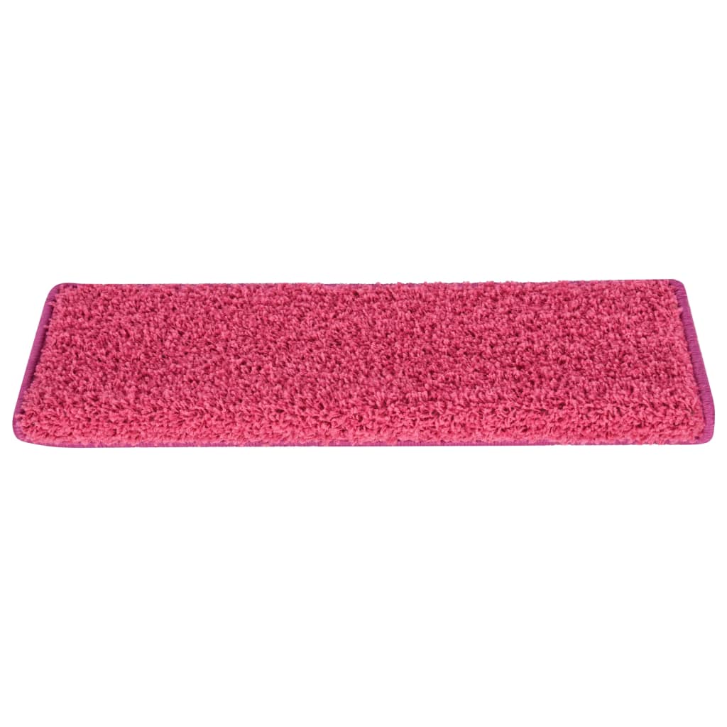 Tapete/carpete p/ degraus 15 pcs 65x21x4 cm cor-de-rosa