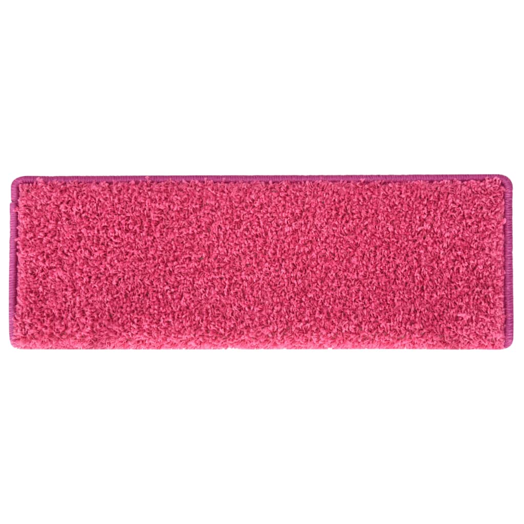 Tapete/carpete p/ degraus 15 pcs 65x21x4 cm cor-de-rosa