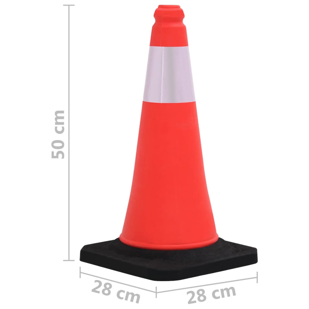 Cones de sinalização refletores com bases pesadas 4 pcs 50 cm