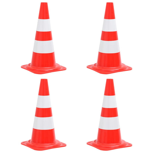 Cones de sinalização refletores 4 pcs 50 cm vermelho e branco