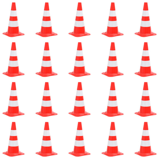 Cones de sinalização refletores 20 pcs 50 cm vermelho e branco