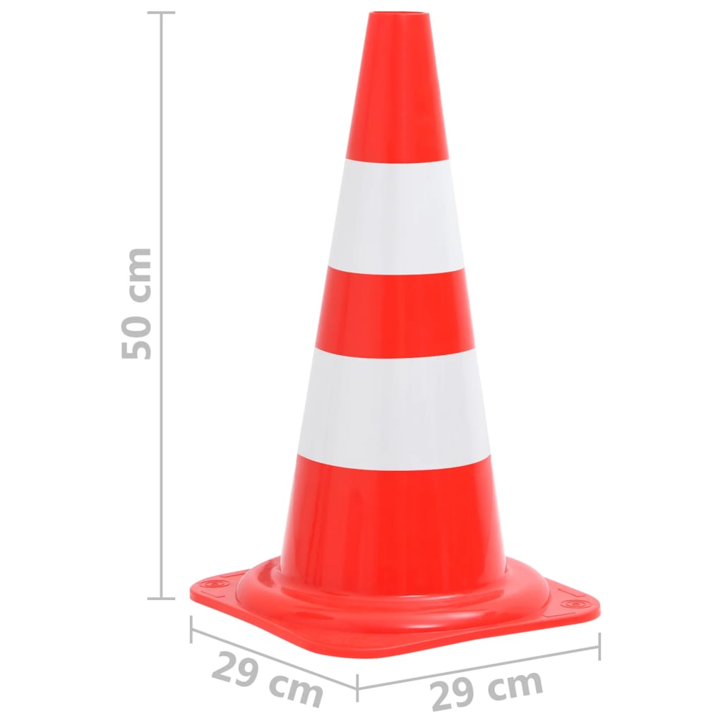 Cones de sinalização refletores 20 pcs 50 cm vermelho e branco