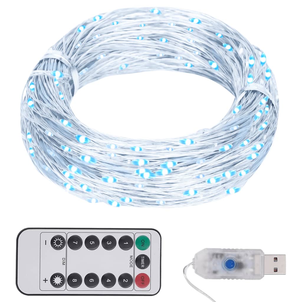 Cordão de luzes com 150 LED 15 m branco frio