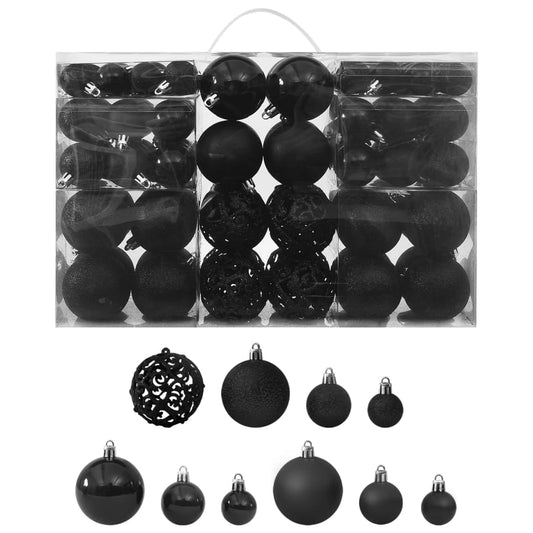 Conjunto de bolas de natal 100 pcs preto