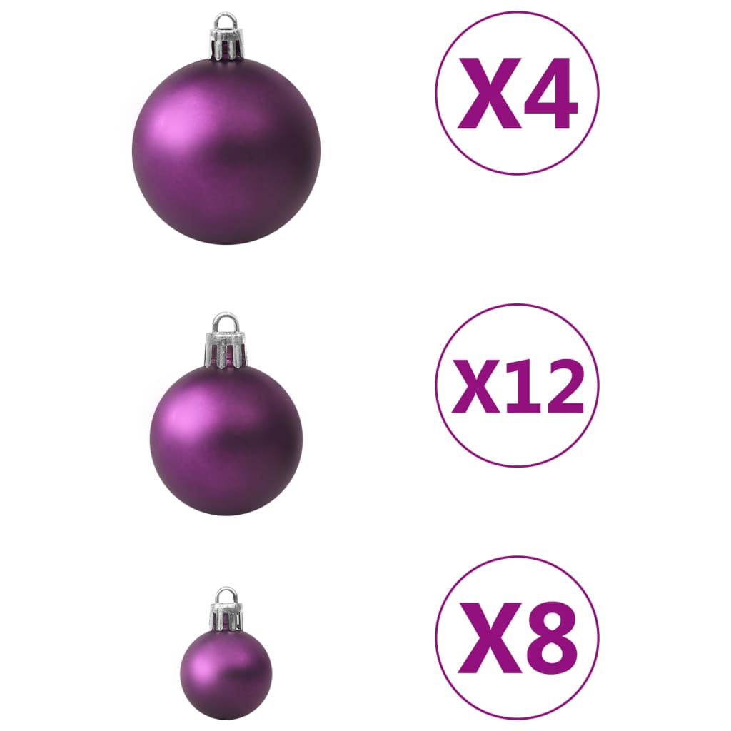 Conjunto de bolas de natal 100 pcs roxo