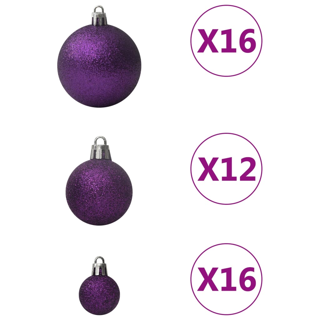 Conjunto de bolas de natal 100 pcs roxo