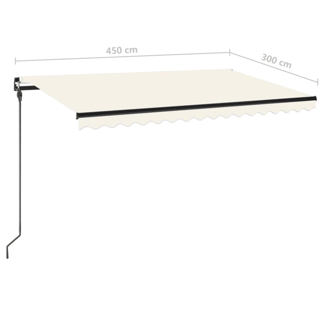 Toldo retrátil manual 450x300 cm cor creme