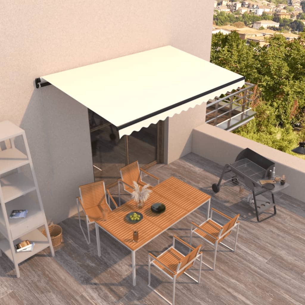 Toldo retrátil manual 450x300 cm cor creme