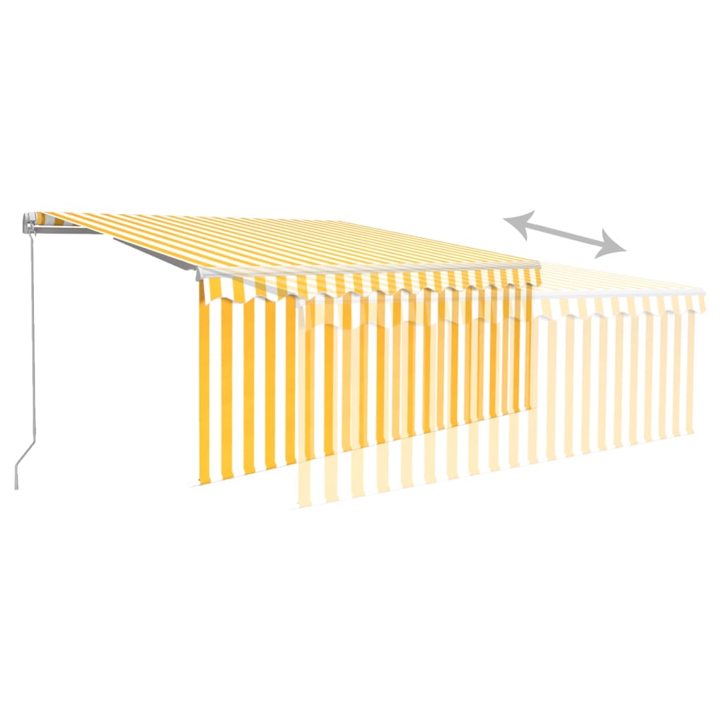 Toldo retrátil manual com estore 3x2,5 m amarelo e branco