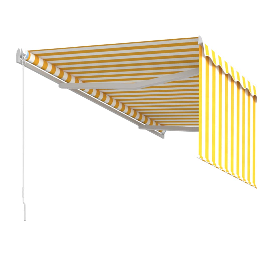 Toldo retrátil manual com estore 3x2,5 m amarelo e branco