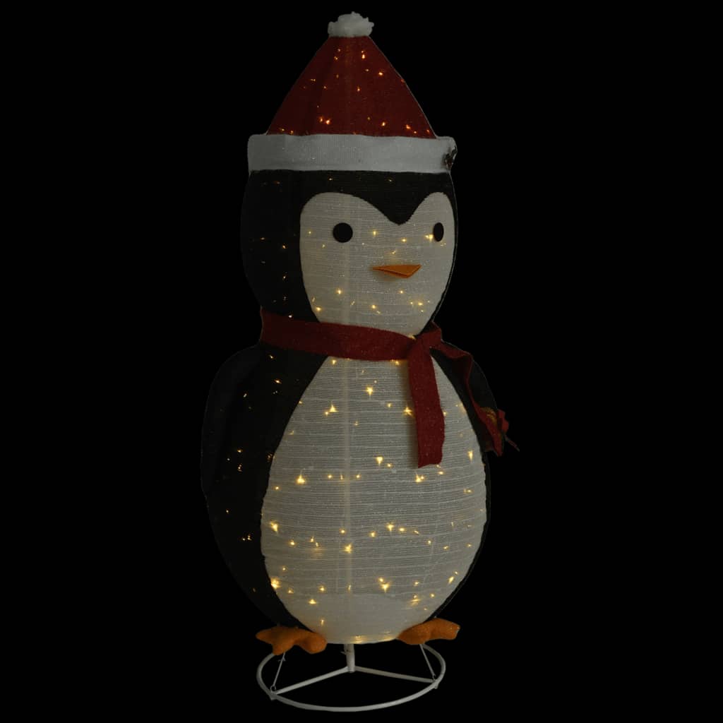 Pinguim de Natal decorativo com luzes LED tecido de luxo 180 cm