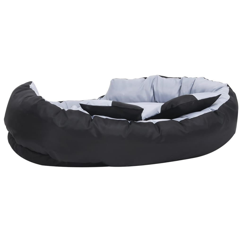 Almofadão p/ cães reversível e lavável 110x80x23 cm cinza/preto