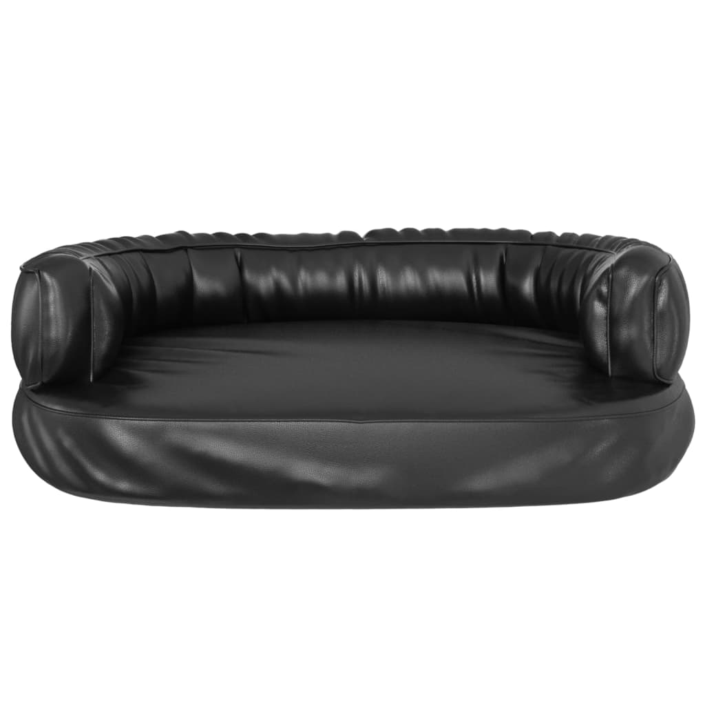 Cama p/ cães espuma ergonómico 60x42cm couro artificial preto