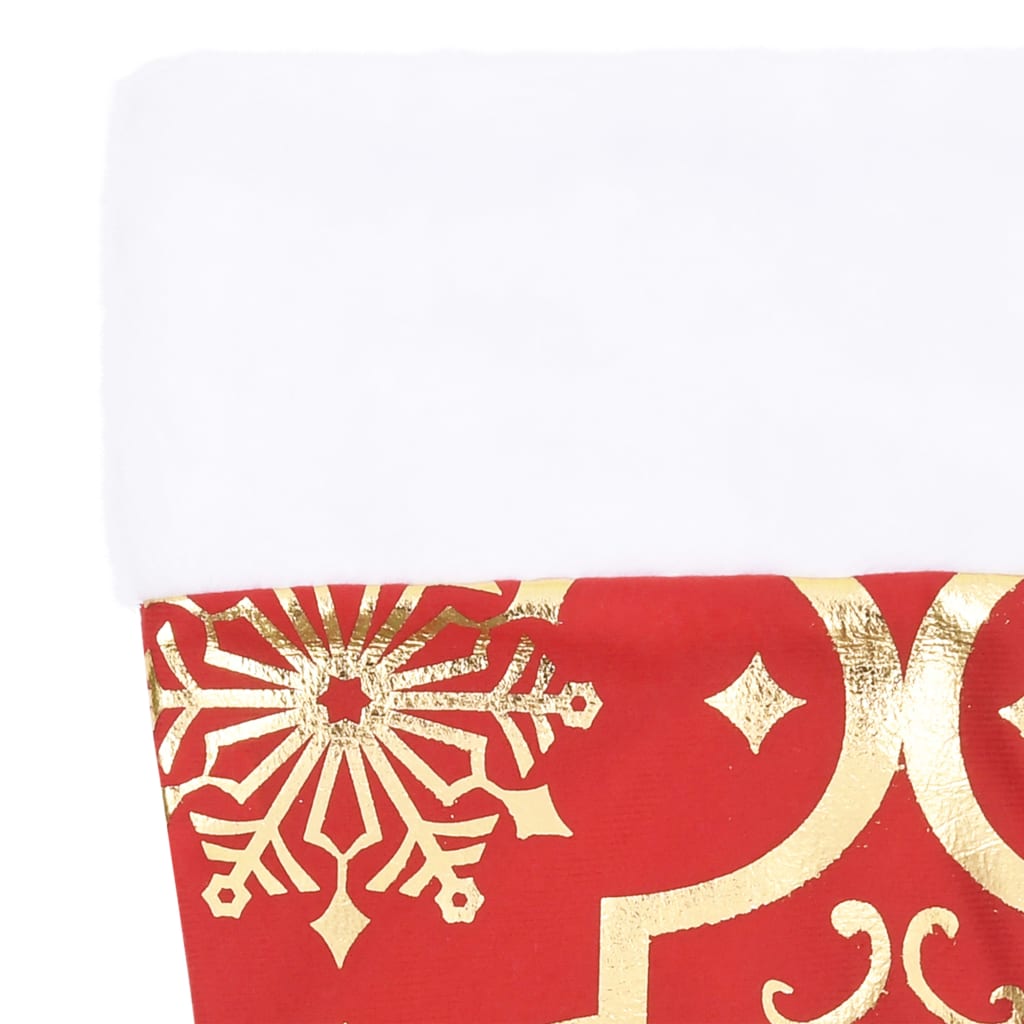 Saia de árvore de Natal luxuosa 90 cm com meia tecido vermelho