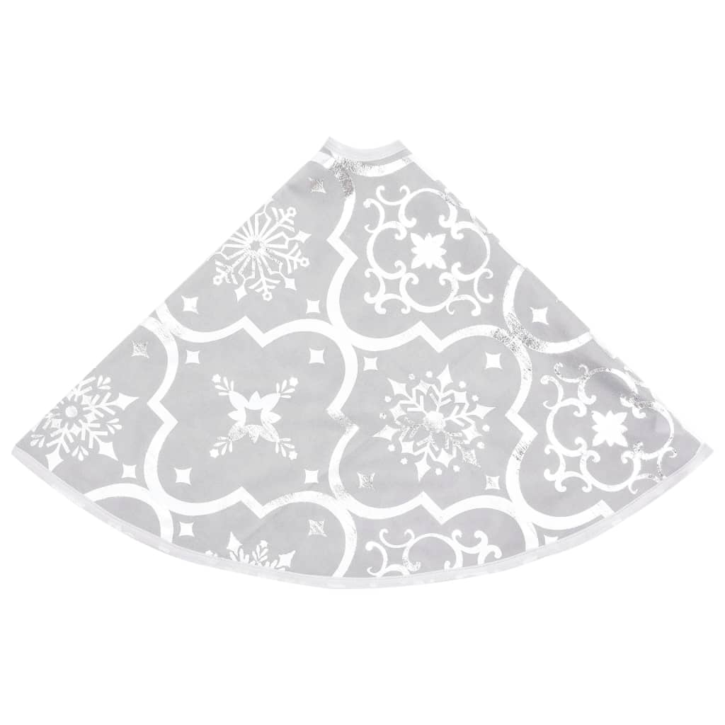 Saia de árvore de Natal luxuosa 90 cm com meia tecido branco