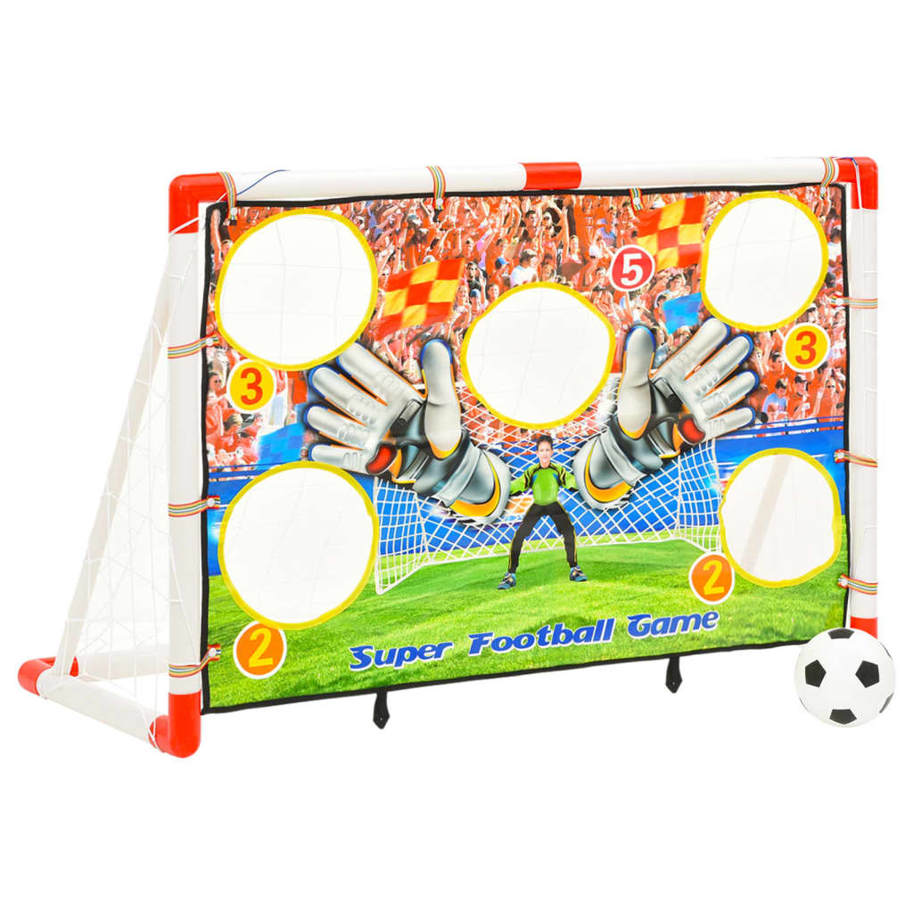 Baliza de futebol infantil com parede de golos 120x51x77,5 cm