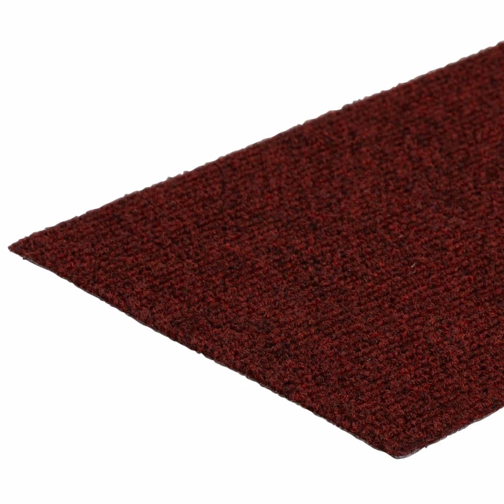 Tapetes de escada adesivos retangulares 15 pcs 60x25cm vermelho