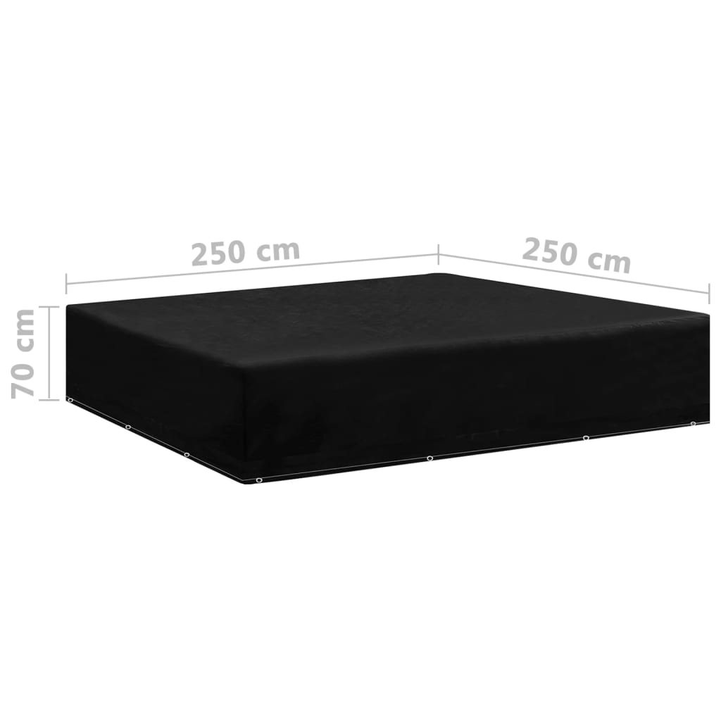 Capas para mobiliário de jardim 2 pcs c/ 12 ilhós 250x250x70 cm