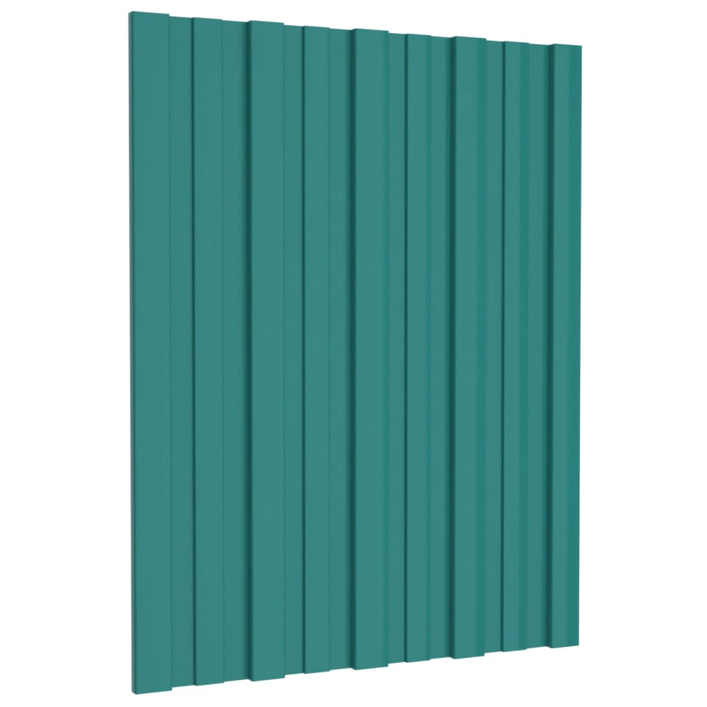 Painel de telhado 12 pcs 60x45 cm aço galvanizado verde