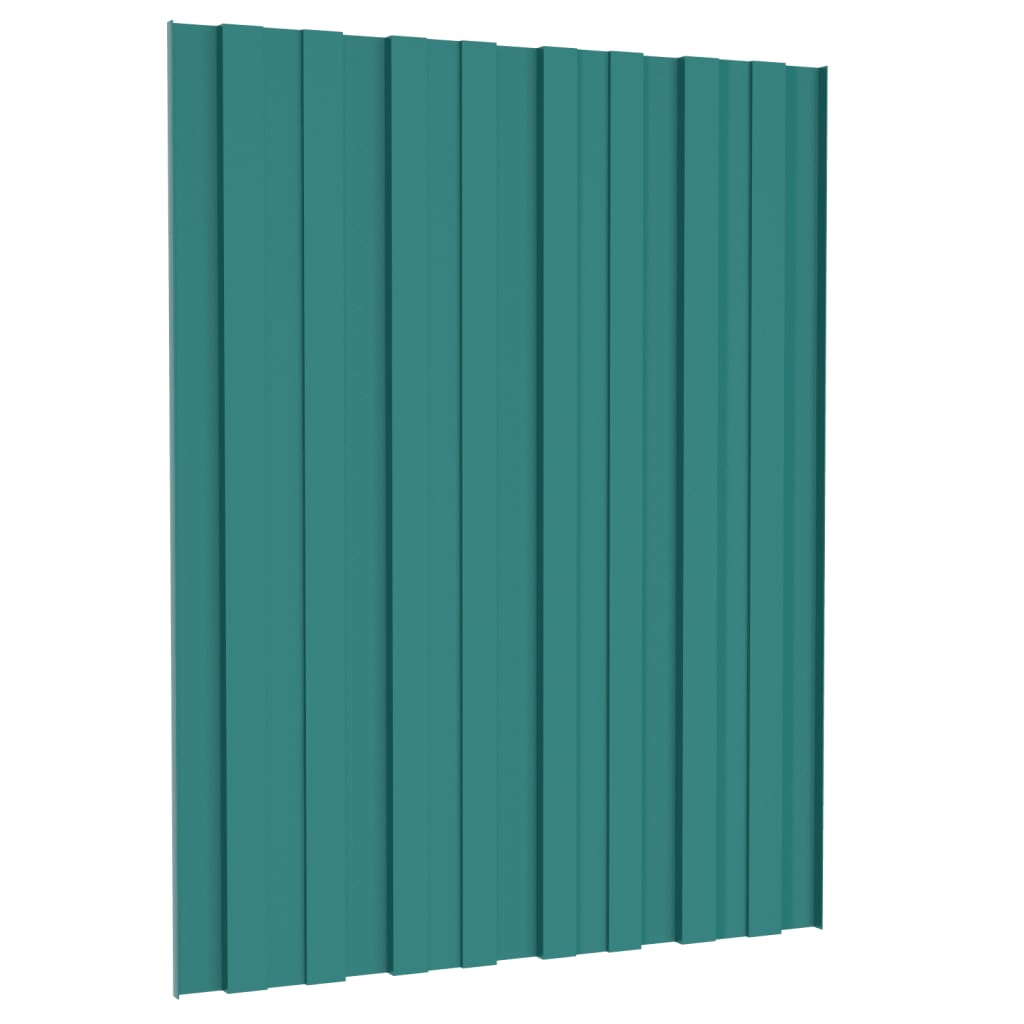 Painel de telhado 12 pcs 60x45 cm aço galvanizado verde