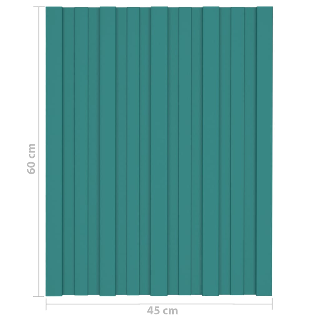 Painéis de telhado 36 pcs 60x45 cm aço galvanizado verde