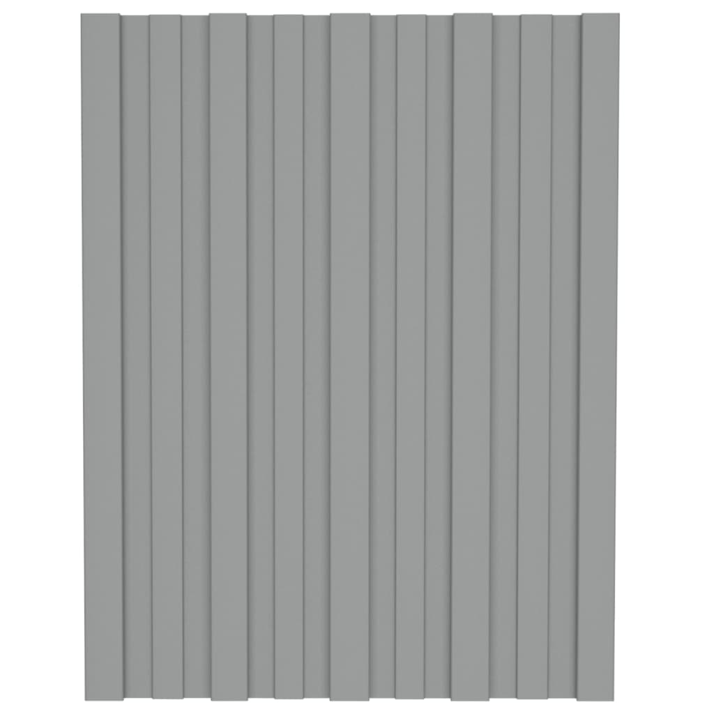 Painel de telhado 12 pcs 60x45 cm aço galvanizado cinzento