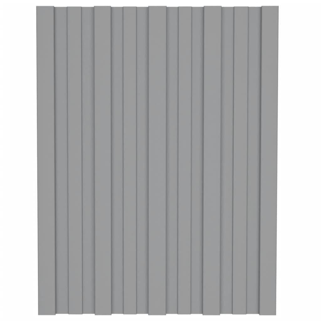 Painéis de telhado 36 pcs 60x45 cm aço galvanizado cinzento