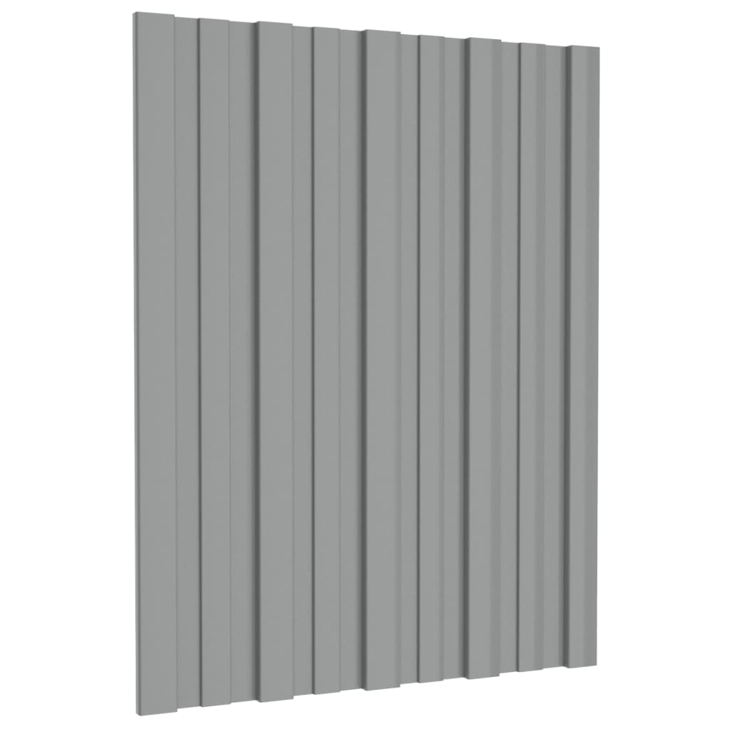 Painéis de telhado 36 pcs 60x45 cm aço galvanizado cinzento