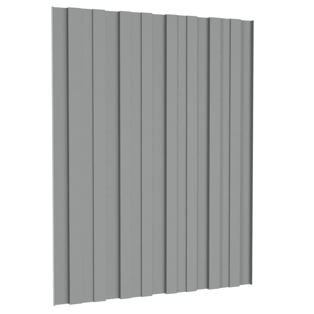 Painéis de telhado 36 pcs 60x45 cm aço galvanizado cinzento