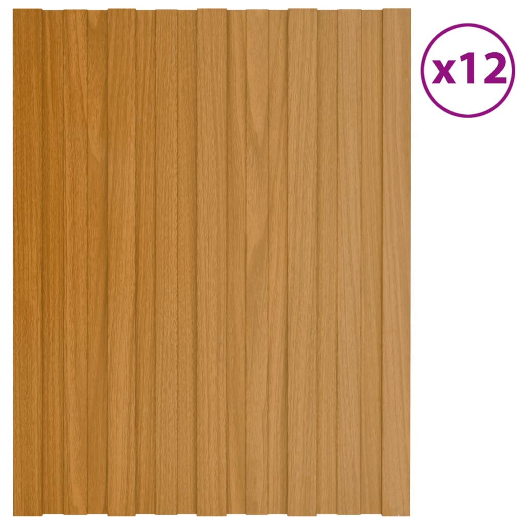 Painel de telhado 12 pcs 60x45 cm aço galvanizado natural