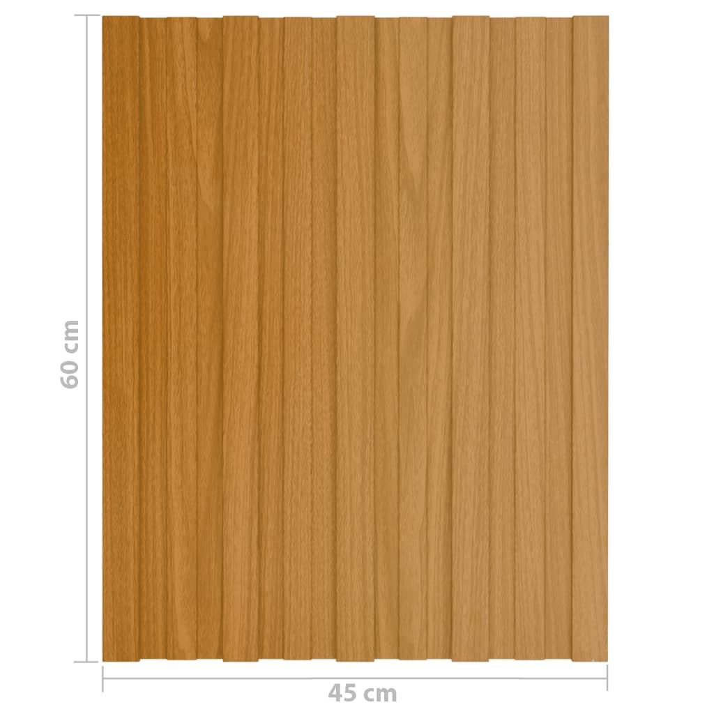 Painel de telhado 12 pcs 60x45 cm aço galvanizado natural