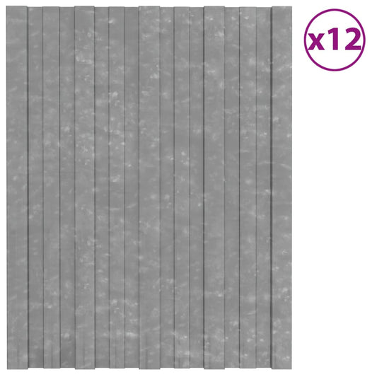 Painel de telhado 12 pcs 60x45 cm aço galvanizado prateado