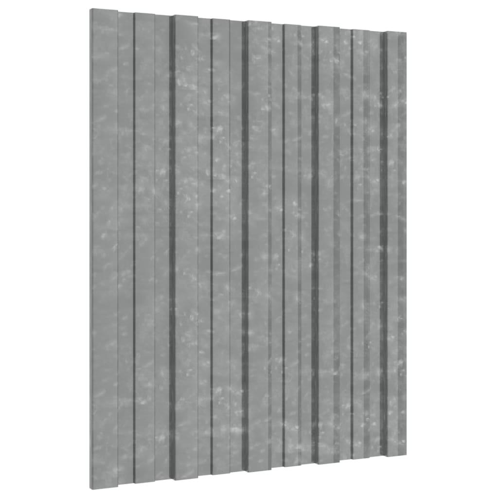 Painéis de telhado 36 pcs 60x45 cm aço galvanizado prateado