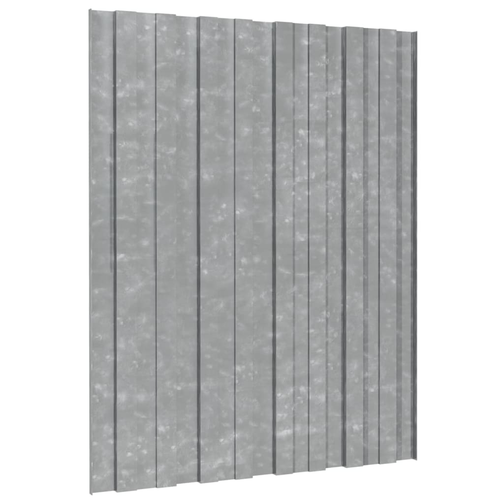 Painéis de telhado 36 pcs 60x45 cm aço galvanizado prateado