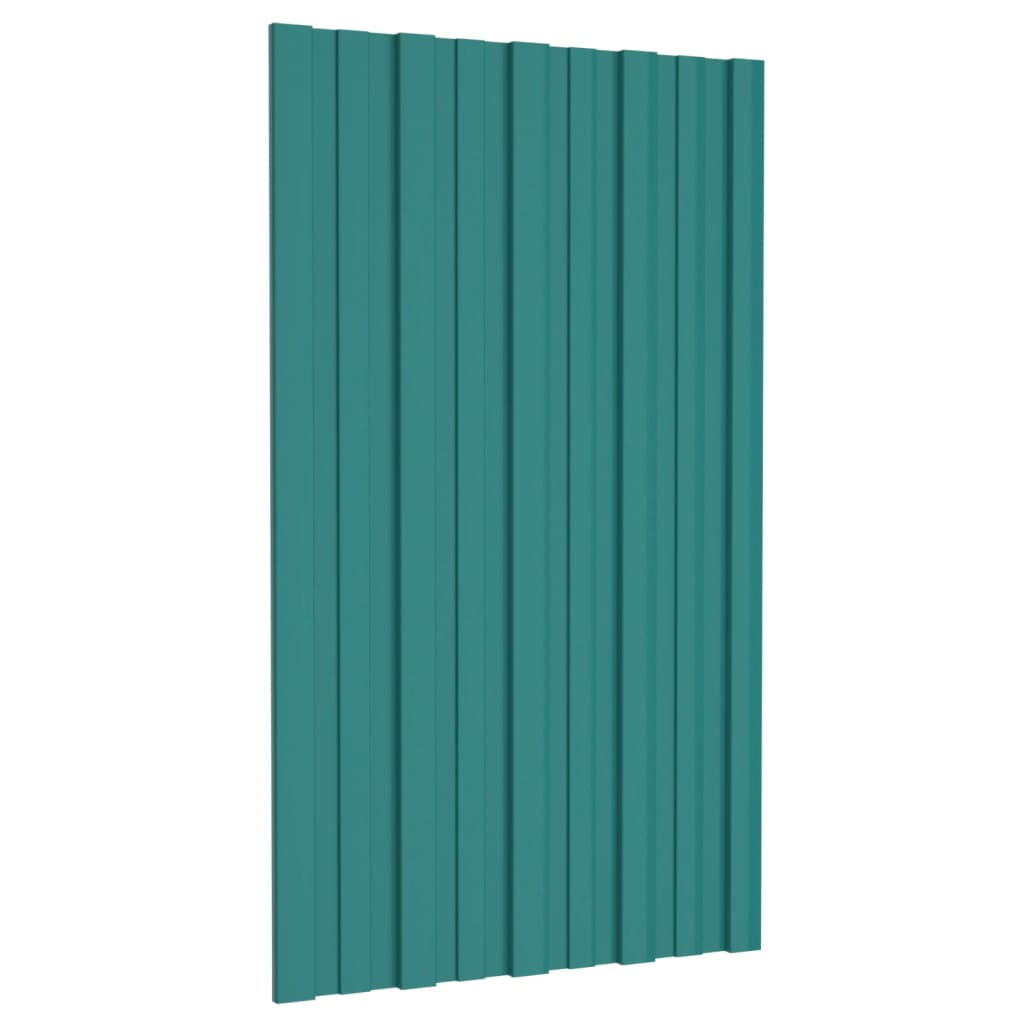 Painéis de telhado 12 pcs 80x45 cm aço galvanizado verde