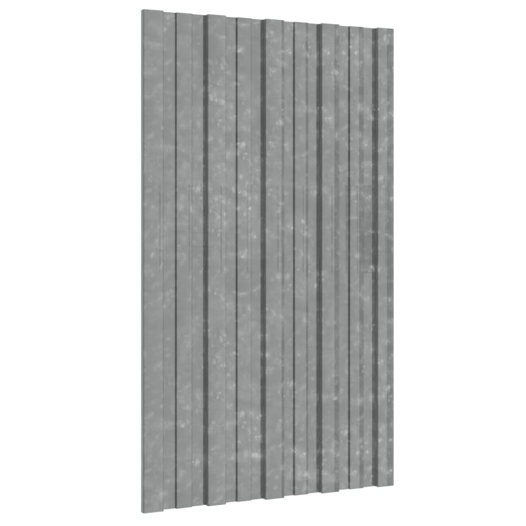 Painéis de telhado 12 pcs 80x45 cm aço galvanizado prateado