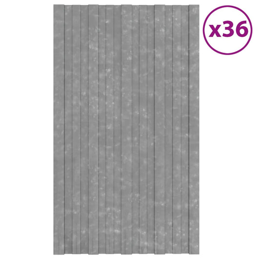 Painéis de telhado 36 pcs 80x45 cm aço galvanizado prateado