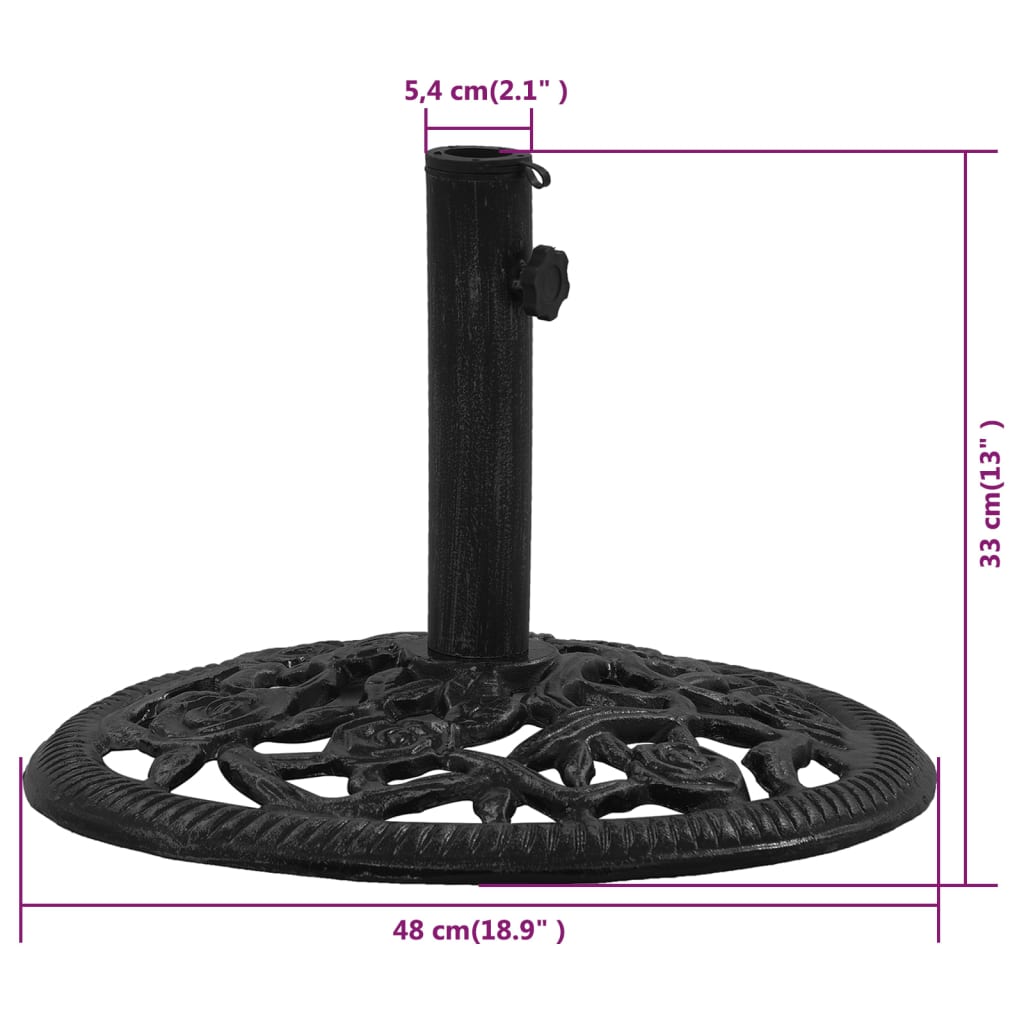 Base para guarda-sol ferro fundido 48x48x33 cm preto