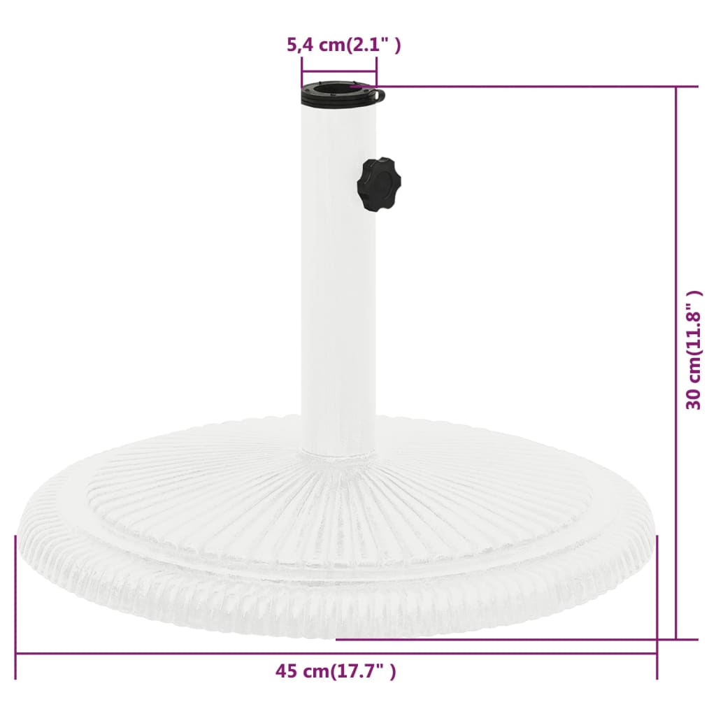 Base para guarda-sol ferro fundido 45x45x30 cm branco