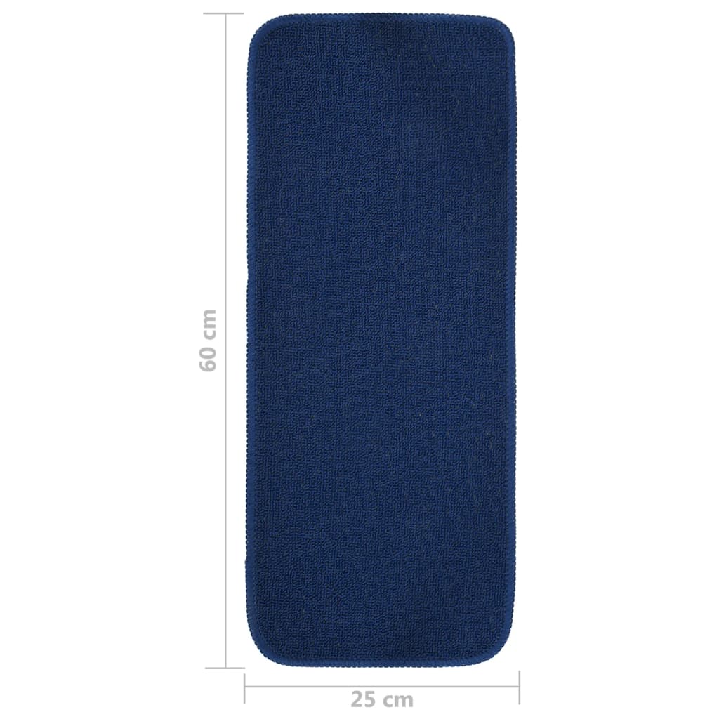 Tapetes antiderrapantes p/ escadas 15 pcs 60x25 cm azul marinho