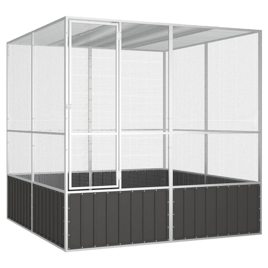 Gaiola pássaros 213,5x217,5x211,5 cm aço galvanizado antracite